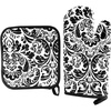 image:imageOven Mitt And Pot Holder Set Quilted And Flame And Heat Resistant By Lavish Home BlueBlack