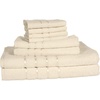 image:imagePlush Bathroom Towels  8Piece 100 Cotton Set with 4 Washcloths 2 Hand Towels and 2 Bath Towels for Home by Lavish Home BeigeBone