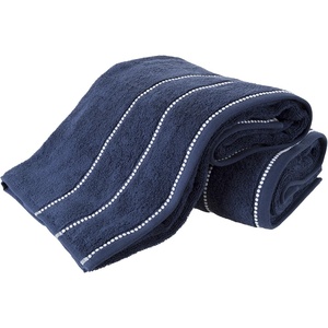 image:image2Piece Bath Towel Set  Quick Dry Large 34x68in Bath Towels for Shower Gym Spa and Dorm Room  100 Cotton Main or Guest Bathroom Essentials  Highly Absorbent Bath Sheets by Lavish Home BlackNavy and White