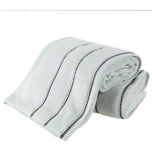 image:image2Piece Bath Towel Set  Quick Dry Large 34x68in Bath Towels for Shower Gym Spa and Dorm Room  100 Cotton Main or Guest Bathroom Essentials  Highly Absorbent Bath Sheets by Lavish Home BlackSeafoam and Black