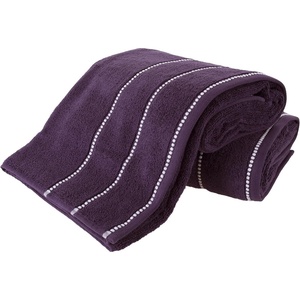 image:image2Piece Bath Towel Set  Quick Dry Large 34x68in Bath Towels for Shower Gym Spa and Dorm Room  100 Cotton Main or Guest Bathroom Essentials  Highly Absorbent Bath Sheets by Lavish Home BlackEggplant and Black