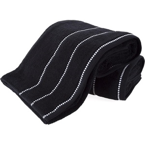 image:image2Piece Bath Towel Set  Quick Dry Large 34x68in Bath Towels for Shower Gym Spa and Dorm Room  100 Cotton Main or Guest Bathroom Essentials  Highly Absorbent Bath Sheets by Lavish Home BlackBlack and White
