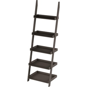 image:image5Tier Ladder Bookshelf  Freestanding Wooden Bookcase Frame with Leaning Look Shelves for Home and Office Storage by Lavish Home Gray