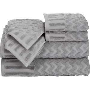 image:image6PC Towel Set  625GSM 100 Cotton Bathroom Essentials with 2 Bath Towels 2 Hand Towels and 2 Wash Cloths  Absorbent Towels for Bath Shower Gym Spa and Dorm Room by Lavish Home Silver