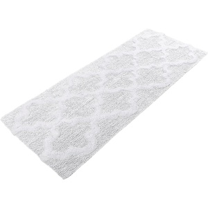image:imageBathroom Rug  24 x 60 Inch Long Non Slip Bath Mat with Trellis Pattern  Extra Soft Absorbent Cotton Bath Mat  Machine Washable Bathroom Rugs Runner for Shower Tub or Vanity by Lavish Home BrownWhite