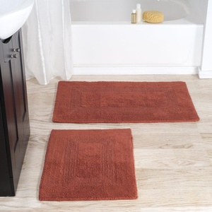 image:imageBathroom Rugs  2  Piece Cotton Bathroom Mat Set  Machine Washable Bath Mats for Washroom Kitchen or Laundry Room by Lavish Home BrickBrick