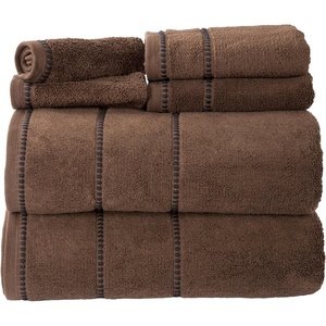 image:imageBedford Home Quick Dry 100 Cotton Zero Twist Towel Set Hotel amp Spa Quality Soft Lightweight Highly Absorbent Towels and Washcloths for Bathroom Shower Ideal for Everyday Use  6 Piece SilverChocolate