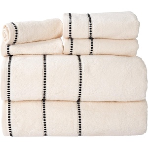 image:imageBedford Home Quick Dry 100 Cotton Zero Twist Towel Set Hotel amp Spa Quality Soft Lightweight Highly Absorbent Towels and Washcloths for Bathroom Shower Ideal for Everyday Use  6 Piece SilverBone and Black