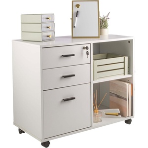 image:imageLavish Home 3 Drawer File Cabinet with Lock White 315 x 157 x 26