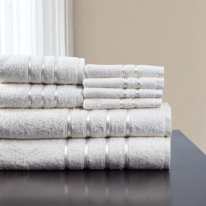 image:imageLavish Home 8 Piece 100 Cotton Plush Bath Towel Set  White