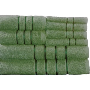 image:imageLavish Home 8PC Plush Bathroom Towels Set  650GSM 100 Cotton Bathroom Essentials with 4 Absorbent Wash Cloths 2 Hand Cloths and 2 Bath Towel for Shower Gym Dorm and Spa Green