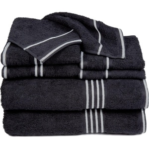 image:imageLavish Home Bathroom Towels Set Bathroom Essentials Black Set of 8