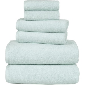 image:imageLavish Home Bathroom Towels Set Bathroom Essentials Brick Red Set of 6Seafoam