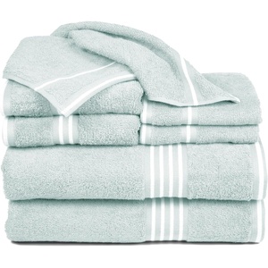 image:imageLavish Home Bathroom Towels Set Bathroom Essentials Eggplant Set of 8Seafoam