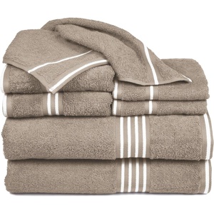 image:imageLavish Home Bathroom Towels Set Bathroom Essentials Eggplant Set of 8Taupe