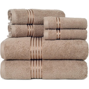 image:imageLavish Home Bathroom Towels Set Taupe Set of 6