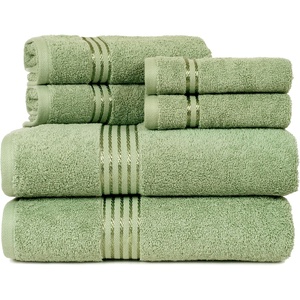 image:imageLavish Home Bathroom Towels Set Taupe Set of 6Green