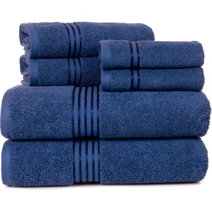 image:imageLavish Home Bathroom Towels Set Taupe Set of 6Navy