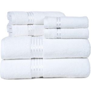 image:imageLavish Home Bathroom Towels Set Taupe Set of 6White