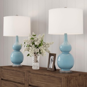 image:imageLavish Home Ceramic Table Lamps White Set of 2Spa Blue