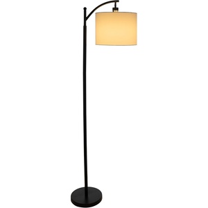 image:imageLavish Home Floor Lamp  63InchTall Modern Floor Lamp with Linen Shade and LED Bulb for Bedroom Home Office or Living Room Dcor Black