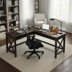 image:imageLavish Home L Shaped Computer Desk for Home Office Light Gray 59Wx235DDark Gray
