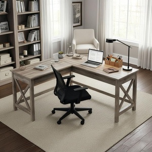 image:imageLavish Home L Shaped Computer Desk for Home Office Light Gray 59Wx235DLight Gray