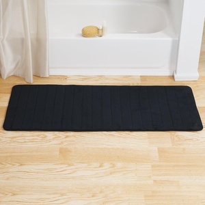 image:imageLavish Home Oversized Bathroom Rug  ExtraLong Memory Foam Bath Mat with Nonslip Backing  Absorbent Runner for the Shower Tub or Sink Black