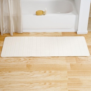image:imageLavish Home Oversized Bathroom Rug  ExtraLong Memory Foam Bath Mat with Nonslip Backing  Absorbent Runner for the Shower Tub or Sink White