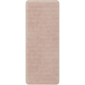 image:imageLavish Home Oversized Bathroom RugMemory Foam Bath Mat in Beige Textured Stripes Extra Long NonSlip Absorbent Runner for Shower Tub or Kitchen