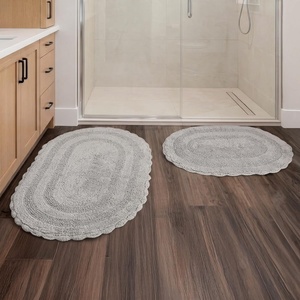image:imageLavish Home Reversible Bathroom Rug Set Ivory 2Pieces 32x2024x17Grey