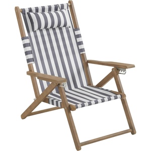 image:imageLavish Home Set of 2 Beach Chair  Outdoor WeatherResistant Wood Folding Chair with Backpack Straps  4Position Reclining Seat  Beach Essentials GrayGrey