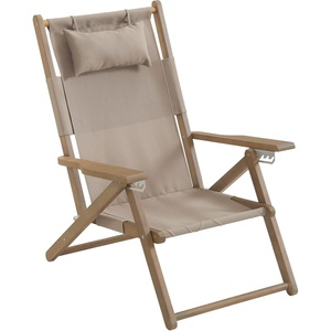image:imageLavish Home Set of 2 Beach Chair  Outdoor WeatherResistant Wood Folding Chair with Backpack Straps  4Position Reclining Seat  Beach Essentials GrayTaupe