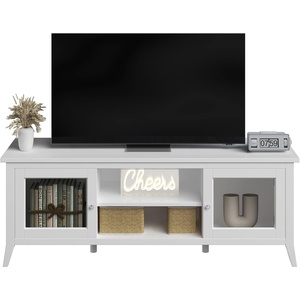 image:imageLavish Home TV Stand with Storage Cabinet 2 Cubbies and 2 Shelves 55inch