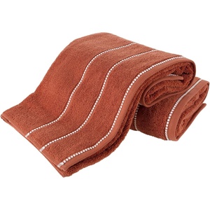 image:imageLuxury Cotton Towel Set 2 Piece Bath Sheet Set Made From 100 Zero Twist Cotton Quick Dry Soft and Absorbent By Bedford Home White  BlackBrick  White