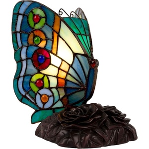 image:imageTiffany Style Butterfly Lamp  Stained Glass Table or Desk Light LED Bulb Included  Colorful Vintage Look Butterfly Decor by Lavish Home