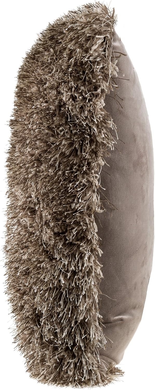 image:imageLavish Home Oversized Floor or Throw Pillow Square Luxury Plush Shag Faux Fur Glam Decor Cushion for Bedroom Living Room or Dorm Mocha