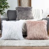 image:image22 Plush Pillow Luxury Square Accent Pillow Insert and Shag Glam Cover Set For Bedroom or Living Room by Lavish Home Pink