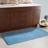 image:image24x59 Memory Foam Extra Long Bath Mat by Lavish Home  Woven Jacquard Fleece  BlueBlue