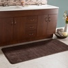 image:image24x59 Memory Foam Extra Long Bath Mat by Lavish Home  Woven Jacquard Fleece  BlueChocolate