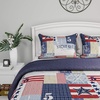 image:image2Piece Quilt Set  Nautical Americana Patchwork Print AllSeason Soft Microfiber Bedspread with Shams  Bedding by Bedford Home Twin