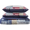 image:image2Piece Quilt Set  Nautical Americana Patchwork Print AllSeason Soft Microfiber Bedspread with Shams  Bedding by Bedford Home Twin