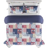 image:image2Piece Quilt Set  Nautical Americana Patchwork Print AllSeason Soft Microfiber Bedspread with Shams  Bedding by Bedford Home Twin