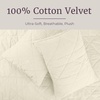 image:image3PC Velvet Queen Quilt Bedding Set  96x92 Inch Queen Bedspread and Matching Pillow Shams  Medium Weight Bed Set for All Seasons  Ultra Soft Luxury Cotton Velvet Bedding by Lavish Home CreamCream