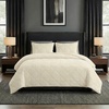 image:image3PC Velvet Queen Quilt Bedding Set  96x92 Inch Queen Bedspread and Matching Pillow Shams  Medium Weight Bed Set for All Seasons  Ultra Soft Luxury Cotton Velvet Bedding by Lavish Home CreamCream