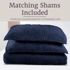 image:image3PC Velvet Queen Quilt Bedding Set  96x92 Inch Queen Bedspread and Matching Pillow Shams  Medium Weight Bed Set for All Seasons  Ultra Soft Luxury Cotton Velvet Bedding by Lavish Home CreamNavy Blue