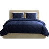 image:image3PC Velvet Queen Quilt Bedding Set  96x92 Inch Queen Bedspread and Matching Pillow Shams  Medium Weight Bed Set for All Seasons  Ultra Soft Luxury Cotton Velvet Bedding by Lavish Home CreamNavy Blue