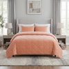 image:image3PC Velvet Queen Quilt Bedding Set  96x92 Inch Queen Bedspread and Matching Pillow Shams  Medium Weight Bed Set for All Seasons  Ultra Soft Luxury Cotton Velvet Bedding by Lavish Home CreamPink