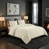 image:image3PC Velvet Queen Quilt Bedding Set  96x92 Inch Queen Bedspread and Matching Pillow Shams  Medium Weight Bed Set for All Seasons  Ultra Soft Luxury Cotton Velvet Bedding by Lavish Home CreamCream