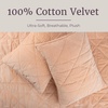 image:image3PC Velvet Queen Quilt Bedding Set  96x92 Inch Queen Bedspread and Matching Pillow Shams  Medium Weight Bed Set for All Seasons  Ultra Soft Luxury Cotton Velvet Bedding by Lavish Home CreamPink